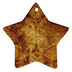 Map Of The World Old Historically Star Ornament (two Sides) by Celenk