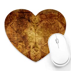 Map Of The World Old Historically Heart Mousepads by Celenk