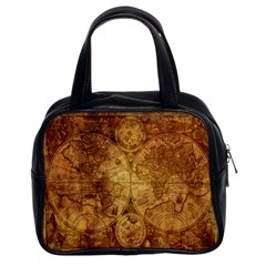 Map Of The World Old Historically Classic Handbags (2 Sides)