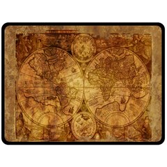 Map Of The World Old Historically Double Sided Fleece Blanket (Large) 