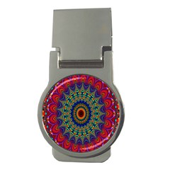 Kaleidoscope Mandala Pattern Money Clips (round)  by Celenk