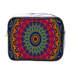 Kaleidoscope Mandala Pattern Mini Toiletries Bags by Celenk