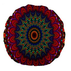 Kaleidoscope Mandala Pattern Large 18  Premium Flano Round Cushions