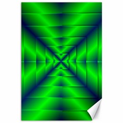 Shiny Lime Navy Sheen Radiate 3d Canvas 12  X 18   by Celenk