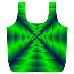 Shiny Lime Navy Sheen Radiate 3d Full Print Recycle Bags (l) 