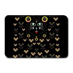 Merry Black Cat In The Night And A Mouse Involved Pop Art Plate Mats 18 x12  Plate Mat