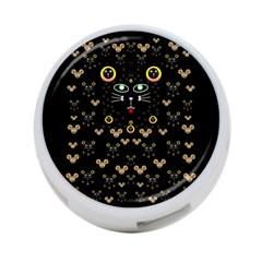 Merry Black Cat In The Night And A Mouse Involved Pop Art 4-port Usb Hub (one Side) by pepitasart