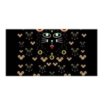 Merry Black Cat In The Night And A Mouse Involved Pop Art Satin Wrap Front