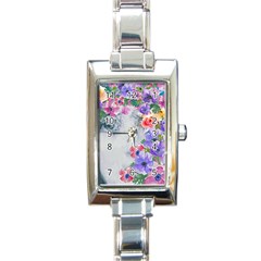 Flower Girl Rectangle Italian Charm Watch by NouveauDesign