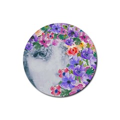 Flower Girl Rubber Round Coaster (4 Pack)  by NouveauDesign