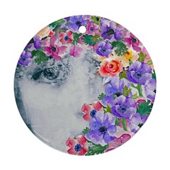 Flower Girl Round Ornament (two Sides) by NouveauDesign