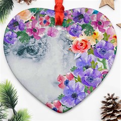 Flower Girl Heart Ornament (two Sides) by NouveauDesign