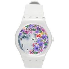 Flower Girl Round Plastic Sport Watch (m) by NouveauDesign