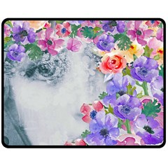 Flower Girl Double Sided Fleece Blanket (medium)  by NouveauDesign