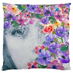 Flower Girl Large Flano Cushion Case (one Side) by NouveauDesign