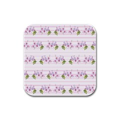 Floral Pattern Rubber Square Coaster (4 Pack)  by SuperPatterns