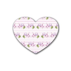 Floral Pattern Rubber Coaster (heart)  by SuperPatterns