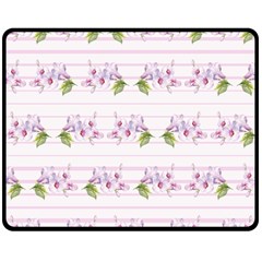 Floral Pattern Double Sided Fleece Blanket (medium)  by SuperPatterns