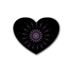 Fractal Mandala Delicate Pattern Heart Coaster (4 Pack)  by Celenk