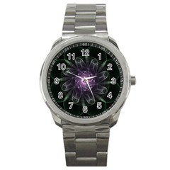 Mandala Fractal Light Light Fractal Sport Metal Watch by Celenk