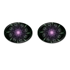 Mandala Fractal Light Light Fractal Cufflinks (oval) by Celenk