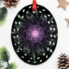 Mandala Fractal Light Light Fractal Ornament (oval Filigree) by Celenk