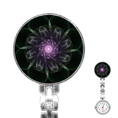 Mandala Fractal Light Light Fractal Stainless Steel Nurses Watch by Celenk