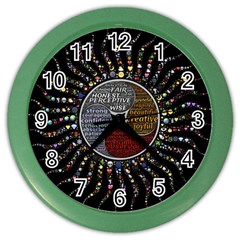 Whole Complete Human Qualities Color Wall Clocks by Celenk