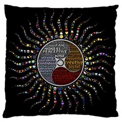 Whole Complete Human Qualities Large Flano Cushion Case (one Side) by Celenk