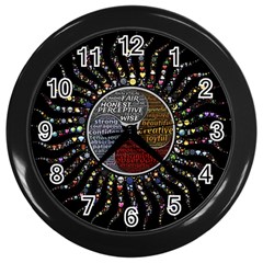 Whole Complete Human Qualities Wall Clocks (black) by Celenk