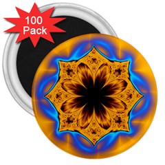 Digital Art Fractal Artwork Flower 3  Magnets (100 Pack) by Celenk