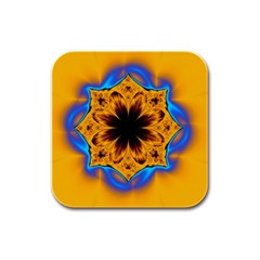 Digital Art Fractal Artwork Flower Rubber Square Coaster (4 Pack)  by Celenk