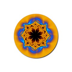 Digital Art Fractal Artwork Flower Rubber Coaster (round)  by Celenk