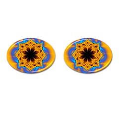 Digital Art Fractal Artwork Flower Cufflinks (oval) by Celenk