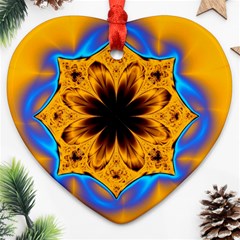 Digital Art Fractal Artwork Flower Heart Ornament (two Sides) by Celenk