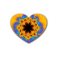 Digital Art Fractal Artwork Flower Heart Coaster (4 Pack)  by Celenk