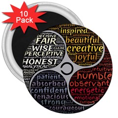 Person Character Characteristics 3  Magnets (10 Pack)  by Celenk