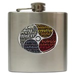 Person Character Characteristics Hip Flask (6 oz) Front