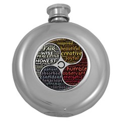 Person Character Characteristics Round Hip Flask (5 Oz) by Celenk