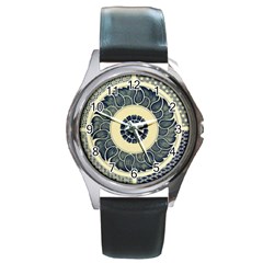 Background Vintage Japanese Round Metal Watch by Celenk