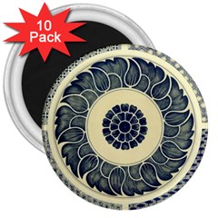 Background Vintage Japanese 3  Magnets (10 Pack)  by Celenk