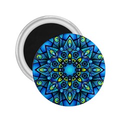 Mandala Blue Abstract Circle 2 25  Magnets by Celenk