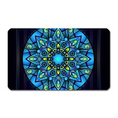 Mandala Blue Abstract Circle Magnet (rectangular) by Celenk