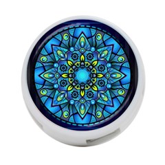 Mandala Blue Abstract Circle 4-port Usb Hub (two Sides)  by Celenk