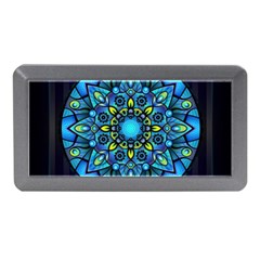 Mandala Blue Abstract Circle Memory Card Reader (mini) by Celenk