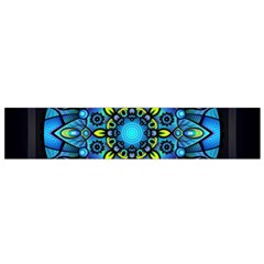 Mandala Blue Abstract Circle Small Flano Scarf by Celenk