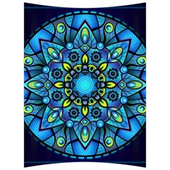 Mandala Blue Abstract Circle Back Support Cushion by Celenk