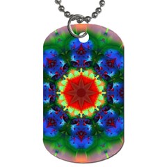 Fractal Digital Mandala Floral Dog Tag (two Sides) by Celenk