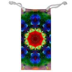 Fractal Digital Mandala Floral Jewelry Bag by Celenk