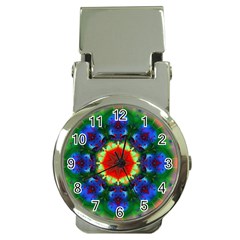 Fractal Digital Mandala Floral Money Clip Watches by Celenk